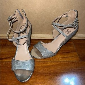 Silver glitter heels size 8